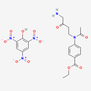 molecular formula C21H23N5O11 B14001254 ethyl 4-[acetyl-(4-amino-3-oxobutyl)amino]benzoate;2,4,6-trinitrophenol CAS No. 4788-65-2