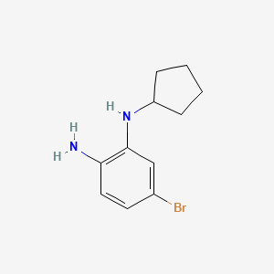 molecular formula C11H15BrN2 B1400130 (2-氨基-5-溴苯基)环戊胺 CAS No. 1231930-27-0