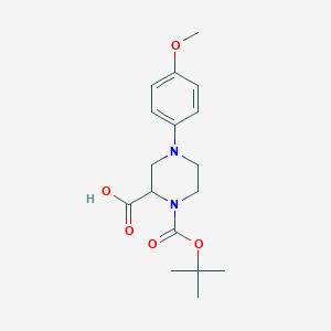 molecular formula C17H24N2O5 B1400138 1-(叔丁氧羰基)-4-(4-甲氧基苯基)哌嗪-2-羧酸 CAS No. 1361111-48-9