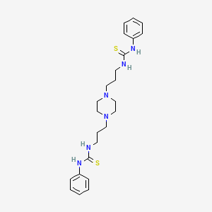 1-Phenyl-3-[3-[4-[3-(phenylcarbamothioylamino)propyl]piperazin-1-yl]propyl]thiourea