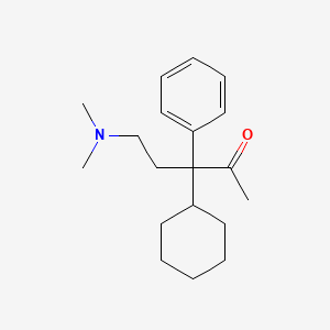 molecular formula C19H29NO B14001450 3-Cyclohexyl-5-(dimethylamino)-3-phenylpentan-2-one CAS No. 7468-42-0