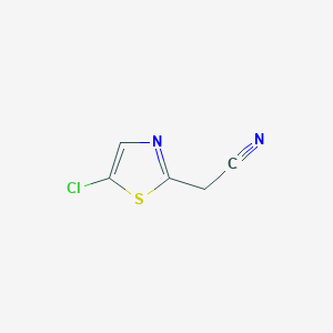 molecular formula C5H3ClN2S B1400153 2-(5-氯噻唑-2-基)乙腈 CAS No. 1289083-12-0