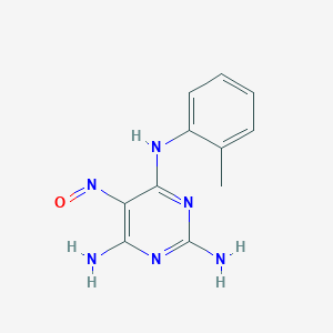 molecular formula C11H12N6O B14001553 N4-(2-Methylphenyl)-5-nitroso-pyrimidine-2,4,6-triamine CAS No. 7399-27-1