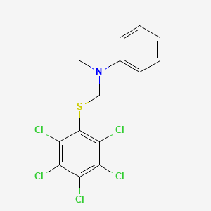 n-Methyl-n-{[(pentachlorophenyl)sulfanyl]methyl}aniline