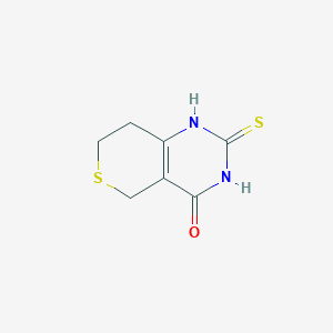 molecular formula C7H8N2OS2 B1400166 2-硫代基-5H,7H,8H-硫代吡喃并[4,3-d]嘧啶-4-醇 CAS No. 150787-17-0