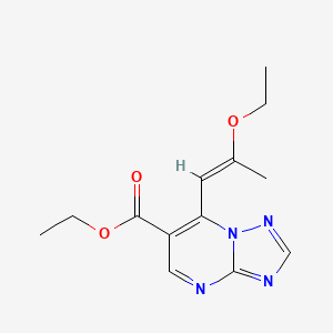 molecular formula C13H16N4O3 B1400171 ethyl 7-[(1E)-2-ethoxyprop-1-en-1-yl][1,2,4]triazolo[1,5-a]pyrimidine-6-carboxylate CAS No. 1374510-82-3