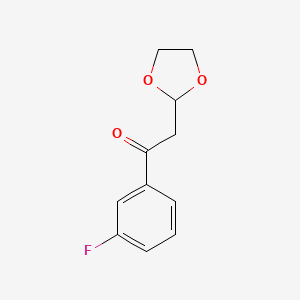 B1400180 2-(1,3-Dioxolan-2-yl)-1-(3-fluoro-phenyl)-ethanone CAS No. 1166996-40-2