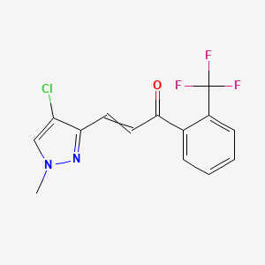 3-(4-Chloro-1-methylpyrazol-3-yl)-1-[2-(trifluoromethyl)phenyl]prop-2-en-1-one