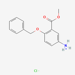 molecular formula C15H16ClNO3 B1400187 4-(Benzyloxy)-3-(methoxycarbonyl)benzenaminium chloride CAS No. 1452565-52-4