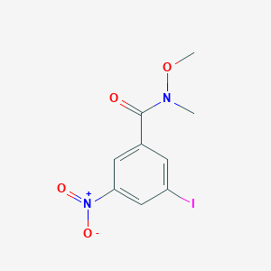 molecular formula C9H9IN2O4 B1400189 3-iodo-N-methoxy-N-methyl-5-nitrobenzamide CAS No. 1211578-13-0