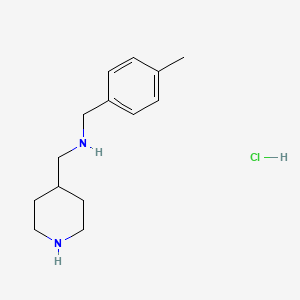 molecular formula C14H23ClN2 B1400204 N-(4-甲基苄基)-1-(哌啶-4-基)甲胺盐酸盐 CAS No. 1050484-75-7