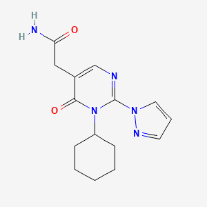 2-(1-Cyclohexyl-6-oxo-2-pyrazol-1-ylpyrimidin-5-yl)acetamide