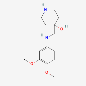 molecular formula C14H22N2O3 B1400218 4-{[(3,4-二甲氧基苯基)氨基]甲基}哌啶-4-醇 CAS No. 1353878-24-6