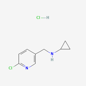 molecular formula C9H12Cl2N2 B1400223 N-((6-氯吡啶-3-基)甲基)环丙胺盐酸盐 CAS No. 1353944-89-4