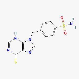 4-[(6-sulfanylidene-3H-purin-9-yl)methyl]benzenesulfonamide