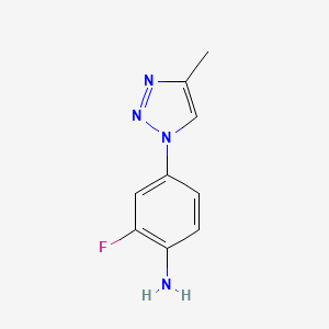B1400228 2-fluoro-4-(4-methyl-1H-1,2,3-triazol-1-yl)aniline CAS No. 1353878-22-4