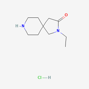 molecular formula C10H19ClN2O B1400234 2-乙基-2,8-二氮杂螺[4.5]癸烷-3-酮盐酸盐 CAS No. 1380300-34-4