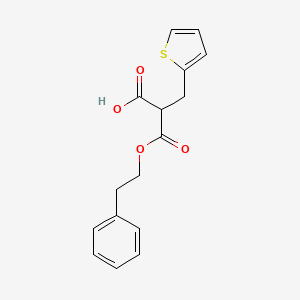 3-Oxo-3-phenethyloxy-2-(thiophen-2-ylmethyl)propanoic acid