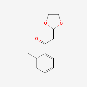 molecular formula C12H14O3 B1400238 2-(1,3-Dioxolan-2-yl)-1-(2-methylphenyl)-ethanone CAS No. 857195-93-8