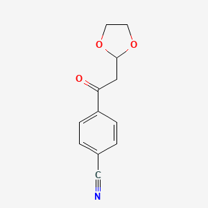 molecular formula C12H11NO3 B1400254 1-(4-Cyano-phenyl)-2-(1,3-dioxolan-2-yl)-ethanone CAS No. 1166996-43-5