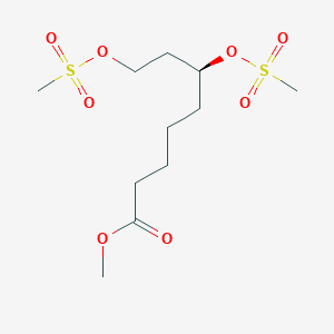 molecular formula C11H22O8S2 B14002541 Octanoic acid, 6,8-bis[(methylsulfonyl)oxy]-, methyl ester, (6S)- 