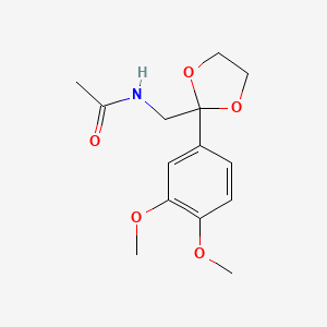 molecular formula C14H19NO5 B14002557 N-[[2-(3,4-dimethoxyphenyl)-1,3-dioxolan-2-yl]methyl]acetamide CAS No. 22796-21-0