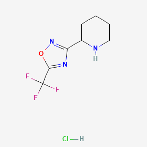molecular formula C8H11ClF3N3O B1400257 2-[5-(Trifluoromethyl)-1,2,4-oxadiazol-3-yl]piperidine hydrochloride CAS No. 1361113-40-7