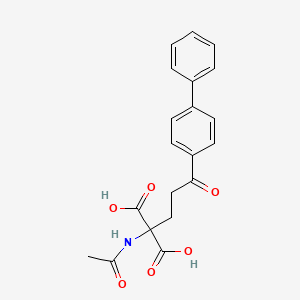 (Acetylamino)[3-(biphenyl-4-yl)-3-oxopropyl]propanedioic acid