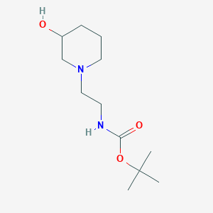 molecular formula C12H24N2O3 B1400270 叔丁基 N-[2-(3-羟基哌啶-1-基)乙基]氨基甲酸酯 CAS No. 857637-25-3