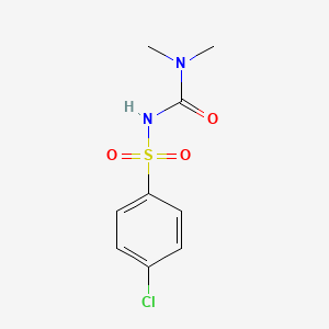 molecular formula C9H11ClN2O3S B14002761 3-(4-Chlorophenyl)sulfonyl-1,1-dimethyl-urea CAS No. 90914-76-4