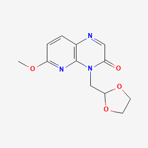 molecular formula C12H13N3O4 B1400279 4-((1,3-二氧戊环-2-基)甲基)-6-甲氧基吡啶并[3,2-b]吡嗪-3(4h)-酮 CAS No. 959615-76-0
