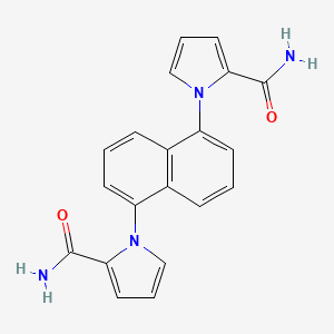 molecular formula C20H16N4O2 B14002805 1-[5-(2-Carbamoylpyrrol-1-yl)naphthalen-1-yl]pyrrole-2-carboxamide CAS No. 53413-91-5