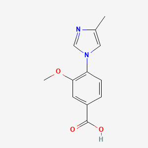 molecular formula C12H12N2O3 B1400299 3-甲氧基-4-(4-甲基-1H-咪唑-1-基)苯甲酸 CAS No. 937026-26-1