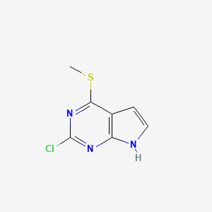 B1400300 2-chloro-4-(methylthio)-7H-pyrrolo[2,3-d]pyrimidine CAS No. 1192711-79-7