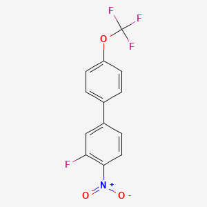 molecular formula C13H7F4NO3 B1400313 1,1'-联苯，3-氟-4-硝基-4'-(三氟甲氧基)- CAS No. 1191048-24-4
