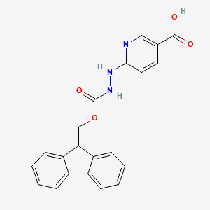 molecular formula C21H17N3O4 B1400314 6-(2-(((9H-芴-9-基)甲氧基)羰基)肼基)烟酸 CAS No. 444794-69-8