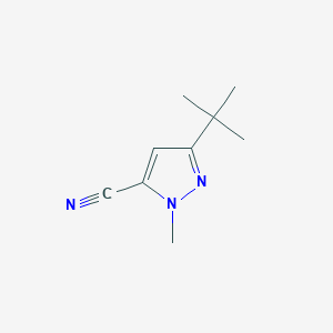 molecular formula C9H13N3 B1400315 5-tert-butyl-2-methyl-2H-pyrazole-3-carbonitrile CAS No. 1196104-01-4