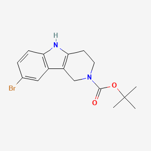 molecular formula C16H19BrN2O2 B1400318 叔丁基 8-溴-1,3,4,5-四氢-2H-吡啶并[4,3-b]吲哚-2-羧酸酯 CAS No. 1234685-60-9