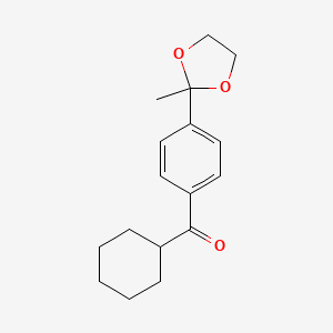 molecular formula C17H22O3 B1400323 Cyclohexyl 4-(2-Methyl-1,3-dioxolan-2-yl)phenyl ketone CAS No. 1346523-52-1