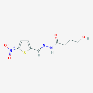 4-hydroxy-N-[(5-nitrothiophen-2-yl)methylideneamino]butanamide