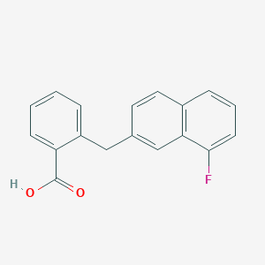 molecular formula C18H13FO2 B14003482 2-[(8-Fluoronaphthalen-2-yl)methyl]benzoic acid CAS No. 3109-50-0