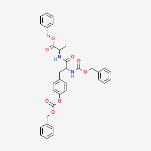 molecular formula C35H34N2O8 B14003564 Benzyl 2-[[2-(phenylmethoxycarbonylamino)-3-(4-phenylmethoxycarbonyloxyphenyl)propanoyl]amino]propanoate CAS No. 91307-57-2