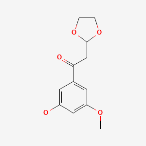 molecular formula C13H16O5 B1400358 1-(3,5-二甲氧基苯基)-2-(1,3-二氧戊环-2-基)-乙酮 CAS No. 1263365-59-8