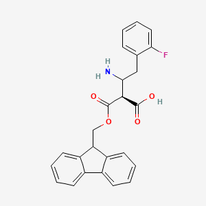 molecular formula C25H22FNO4 B14003595 (2S)-3-amino-2-(9H-fluoren-9-ylmethoxycarbonyl)-4-(2-fluorophenyl)butanoic acid 