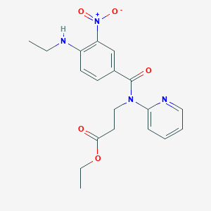 B1400361 Ethyl 3-(4-(ethylamino)-3-nitro-N-(pyridin-2-yl)benzamido)propanoate CAS No. 1260817-88-6