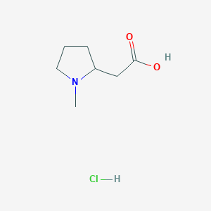 molecular formula C7H14ClNO2 B1400363 (1-甲基-2-吡咯烷基)乙酸盐酸盐 CAS No. 1609400-97-6