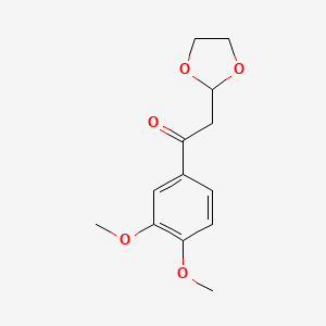 molecular formula C13H16O5 B1400370 1-(3,4-二甲氧基苯基)-2-(1,3-二氧戊环-2-基)-乙酮 CAS No. 1263366-10-4