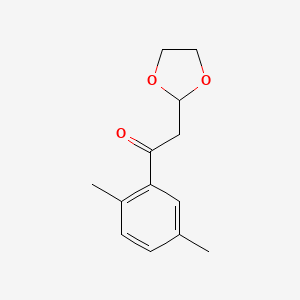 molecular formula C13H16O3 B1400373 1-(2,5-二甲基苯基)-2-(1,3-二氧戊环-2-基)-乙酮 CAS No. 1263366-11-5