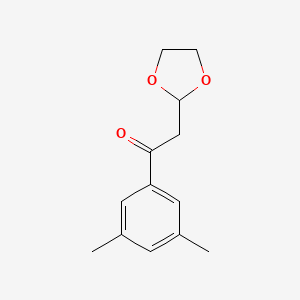 molecular formula C13H16O3 B1400377 1-(3,5-二甲基苯基)-2-(1,3-二氧戊环-2-基)-乙酮 CAS No. 1263366-12-6