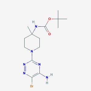 tert-Butyl (1-(5-amino-6-bromo-1,2,4-triazin-3-yl)-4-methylpiperidin-4-yl)carbamate